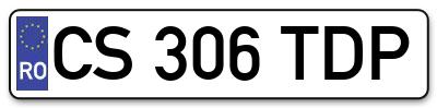 Placuta inmatriculare numar auto  CS-306-TDP, CS 306 TDP, CS306TDP