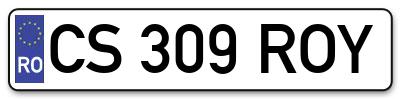 Placuta inmatriculare numar auto  CS-309-ROY, CS 309 ROY, CS309ROY