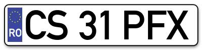 Placuta inmatriculare numar auto  CS-31-PFX, CS 31 PFX, CS31PFX