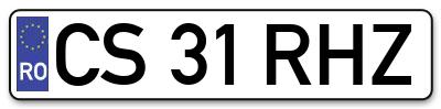 Placuta inmatriculare numar auto  CS-31-RHZ, CS 31 RHZ, CS31RHZ