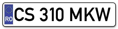Placuta inmatriculare numar auto  CS-310-MKW, CS 310 MKW, CS310MKW