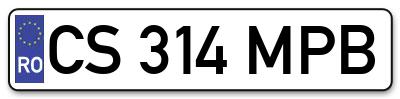 Placuta inmatriculare numar auto  CS-314-MPB, CS 314 MPB, CS314MPB