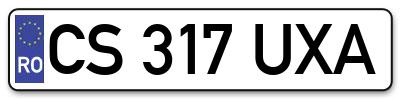 Placuta inmatriculare numar auto  CS-317-UXA, CS 317 UXA, CS317UXA