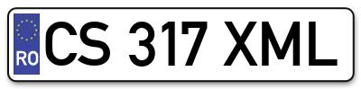Placuta inmatriculare numar auto  CS-317-XML, CS 317 XML, CS317XML