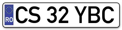 Placuta inmatriculare numar auto  CS-32-YBC, CS 32 YBC, CS32YBC