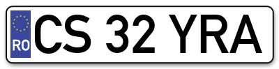 Placuta inmatriculare numar auto  CS-32-YRA, CS 32 YRA, CS32YRA
