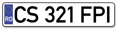 Placuta inmatriculare numar auto  CS-321-FPI, CS 321 FPI, CS321FPI
