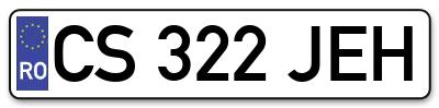 Placuta inmatriculare numar auto  CS-322-JEH, CS 322 JEH, CS322JEH