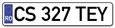 Placuta inmatriculare numar auto  CS-327-TEY, CS 327 TEY, CS327TEY