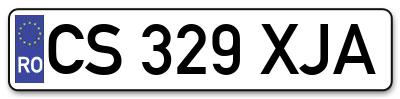 Placuta inmatriculare numar auto  CS-329-XJA, CS 329 XJA, CS329XJA