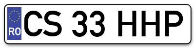 Placuta inmatriculare numar auto  CS-33-HHP, CS 33 HHP, CS33HHP