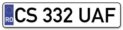 Placuta inmatriculare numar auto  CS-332-UAF, CS 332 UAF, CS332UAF