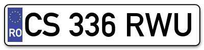 Placuta inmatriculare numar auto  CS-336-RWU, CS 336 RWU, CS336RWU