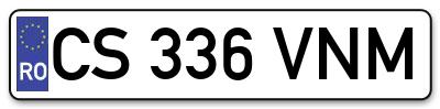 Placuta inmatriculare numar auto  CS-336-VNM, CS 336 VNM, CS336VNM
