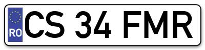 Placuta inmatriculare numar auto  CS-34-FMR, CS 34 FMR, CS34FMR