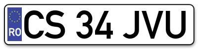 Placuta inmatriculare numar auto  CS-34-JVU, CS 34 JVU, CS34JVU