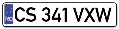 Placuta inmatriculare numar auto  CS-341-VXW, CS 341 VXW, CS341VXW