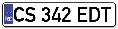 Placuta inmatriculare numar auto  CS-342-EDT, CS 342 EDT, CS342EDT