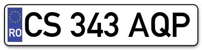 Placuta inmatriculare numar auto  CS-343-AQP, CS 343 AQP, CS343AQP