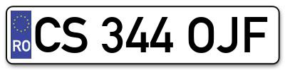 Placuta inmatriculare numar auto  CS-344-OJF, CS 344 OJF, CS344OJF