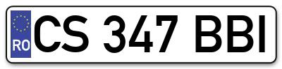 Placuta inmatriculare numar auto  CS-347-BBI, CS 347 BBI, CS347BBI