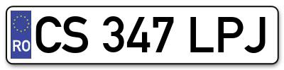 Placuta inmatriculare numar auto  CS-347-LPJ, CS 347 LPJ, CS347LPJ