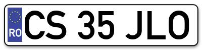 Placuta inmatriculare numar auto  CS-35-JLO, CS 35 JLO, CS35JLO