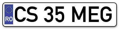 Placuta inmatriculare numar auto  CS-35-MEG, CS 35 MEG, CS35MEG