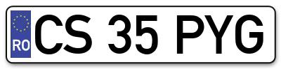 Placuta inmatriculare numar auto  CS-35-PYG, CS 35 PYG, CS35PYG