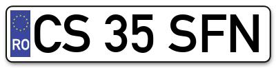 Placuta inmatriculare numar auto  CS-35-SFN, CS 35 SFN, CS35SFN