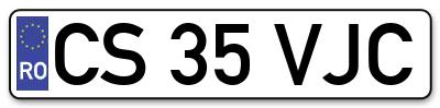 Placuta inmatriculare numar auto  CS-35-VJC, CS 35 VJC, CS35VJC