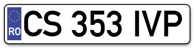 Placuta inmatriculare numar auto  CS-353-IVP, CS 353 IVP, CS353IVP