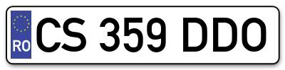 Placuta inmatriculare numar auto  CS-359-DDO, CS 359 DDO, CS359DDO