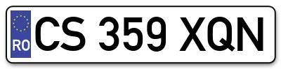 Placuta inmatriculare numar auto  CS-359-XQN, CS 359 XQN, CS359XQN