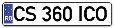Placuta inmatriculare numar auto  CS-360-ICO, CS 360 ICO, CS360ICO