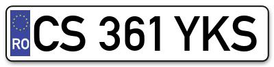 Placuta inmatriculare numar auto  CS-361-YKS, CS 361 YKS, CS361YKS