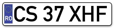 Placuta inmatriculare numar auto  CS-37-XHF, CS 37 XHF, CS37XHF
