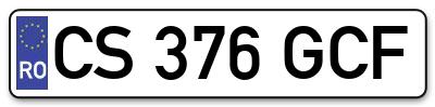 Placuta inmatriculare numar auto  CS-376-GCF, CS 376 GCF, CS376GCF