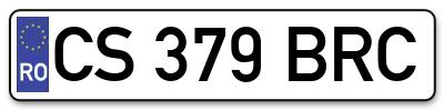 Placuta inmatriculare numar auto  CS-379-BRC, CS 379 BRC, CS379BRC