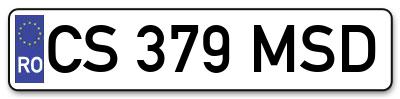 Placuta inmatriculare numar auto  CS-379-MSD, CS 379 MSD, CS379MSD