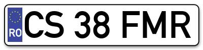 Placuta inmatriculare numar auto  CS-38-FMR, CS 38 FMR, CS38FMR
