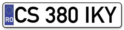 Placuta inmatriculare numar auto  CS-380-IKY, CS 380 IKY, CS380IKY