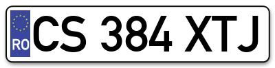 Placuta inmatriculare numar auto  CS-384-XTJ, CS 384 XTJ, CS384XTJ