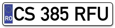 Placuta inmatriculare numar auto  CS-385-RFU, CS 385 RFU, CS385RFU