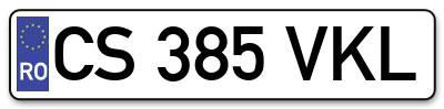 Placuta inmatriculare numar auto  CS-385-VKL, CS 385 VKL, CS385VKL