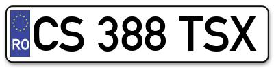 Placuta inmatriculare numar auto  CS-388-TSX, CS 388 TSX, CS388TSX