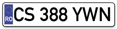 Placuta inmatriculare numar auto  CS-388-YWN, CS 388 YWN, CS388YWN