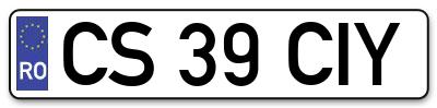 Placuta inmatriculare numar auto  CS-39-CIY, CS 39 CIY, CS39CIY
