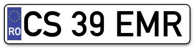 Placuta inmatriculare numar auto  CS-39-EMR, CS 39 EMR, CS39EMR