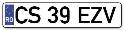 Placuta inmatriculare numar auto  CS-39-EZV, CS 39 EZV, CS39EZV